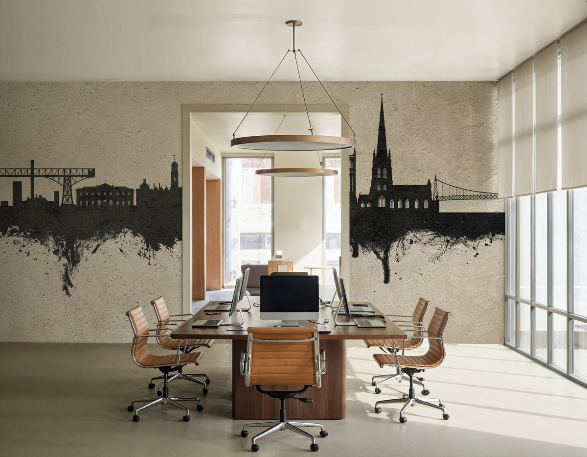 Warrington England Skyline Concrete Mural Wallpaper - room preview 06