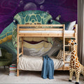 Hello Turtle, Purple Mural Wallpaper - room preview 06