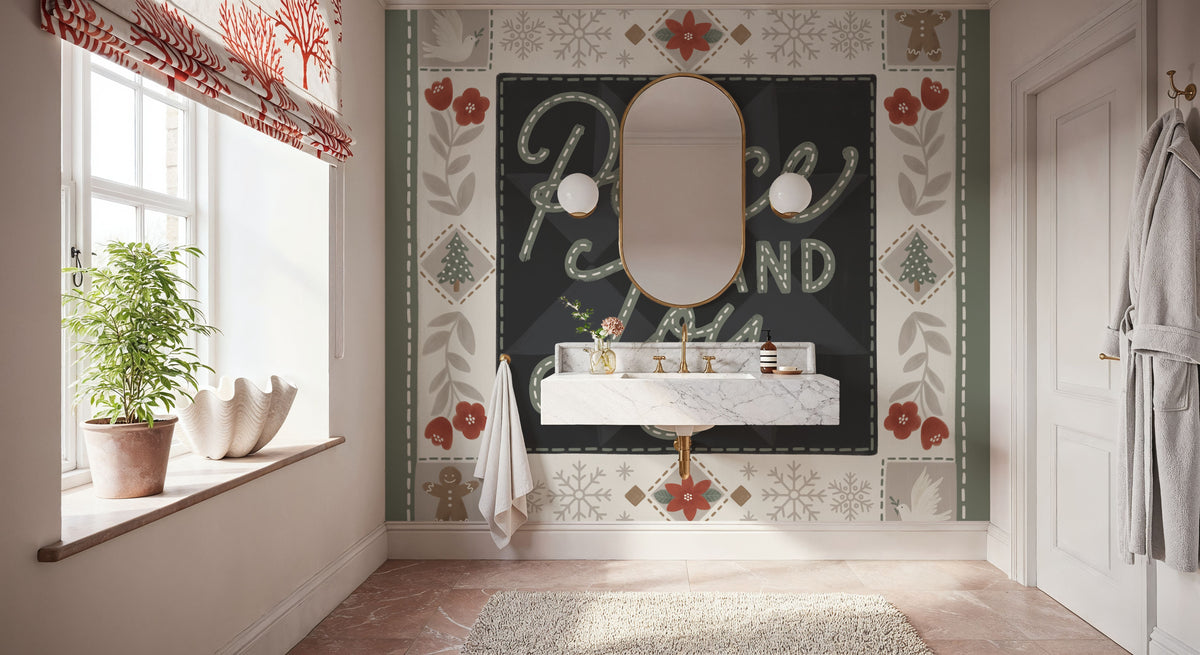 Quilted Christmas III Mural Wallpaper - room preview 06
