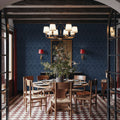 Coastal Signals Dark Blue Mural Wallpaper - room preview 06