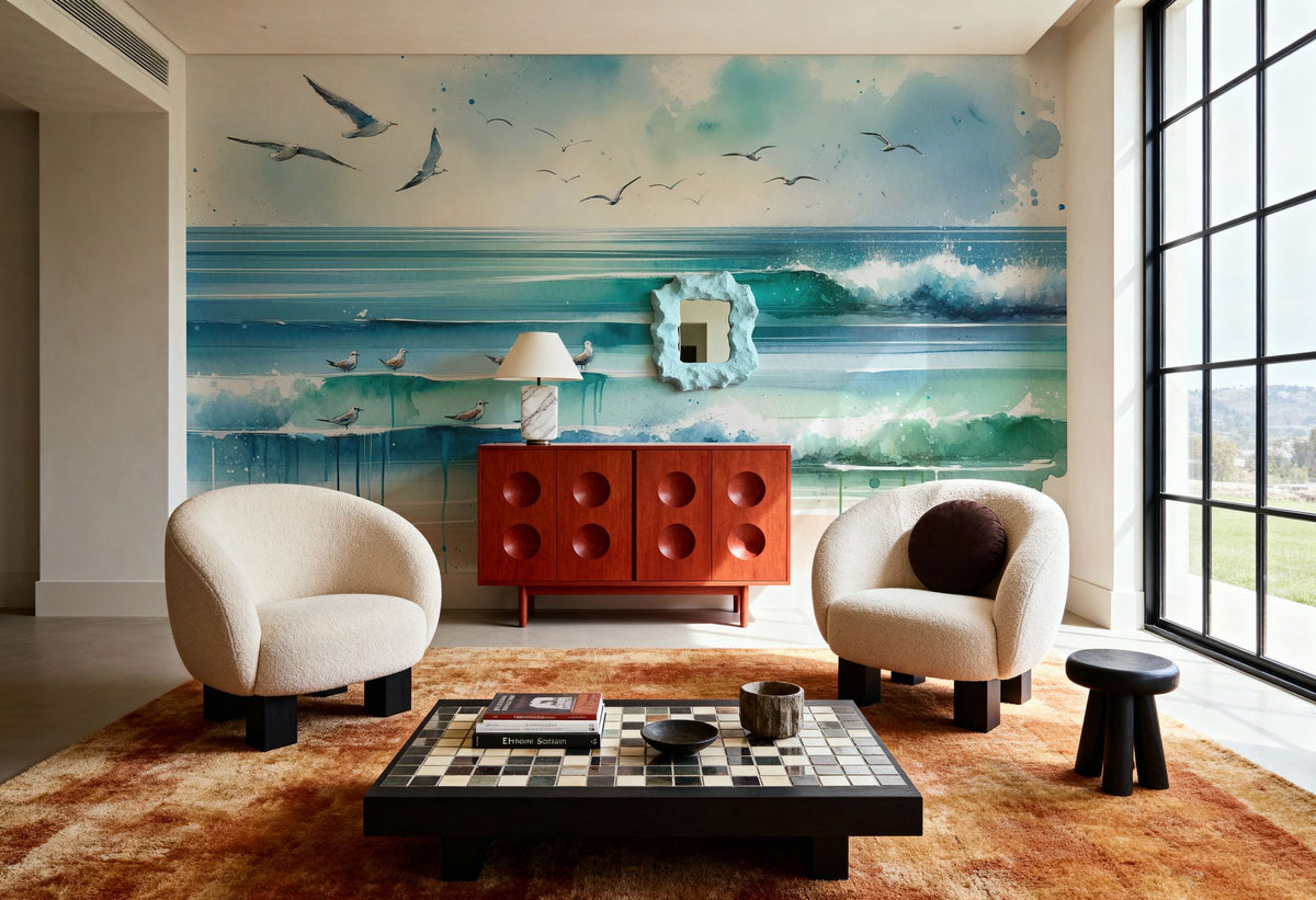 Serene Seascape Mural Wallpaper - room preview 06