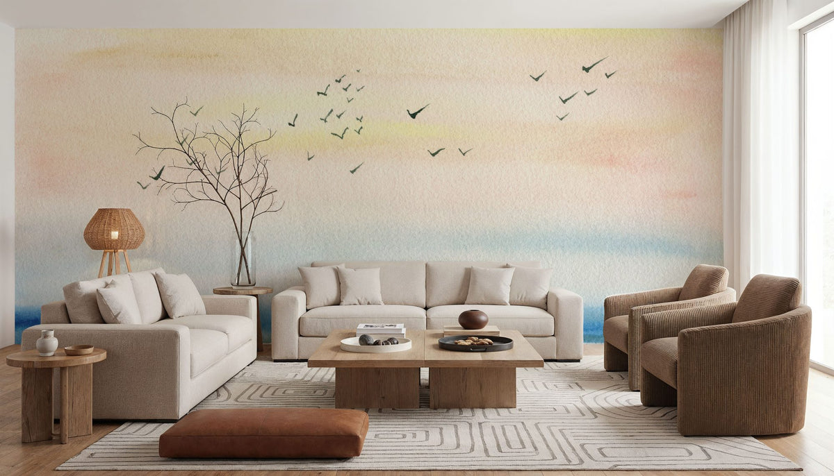 Sunset Shore Mural Wallpaper - room preview 06