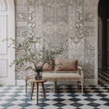 Flower Collection, Ecru Mural Wallpaper - room preview 06