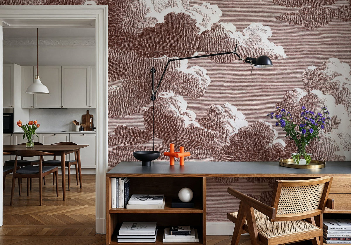 Intaglio Clouds, Chocolate Mural Wallpaper - room preview 06