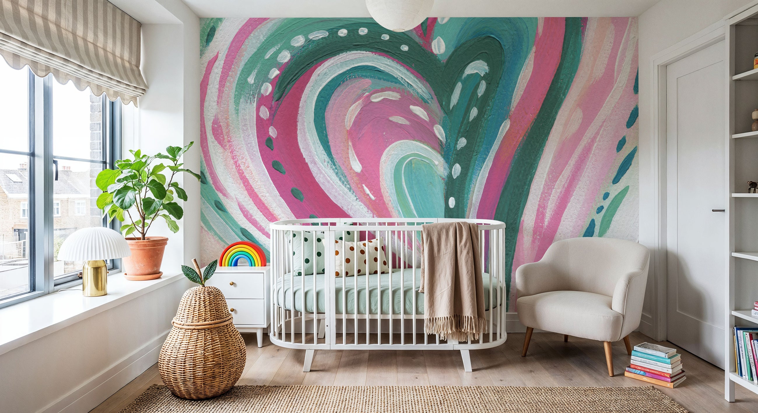Abstract Heart Mural Wallpaper