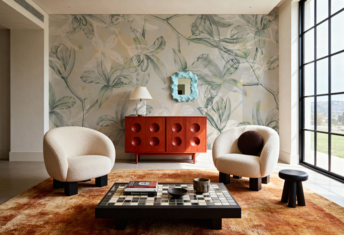 Orchids on Water Mural Wallpaper - Edition 3 - room preview 06