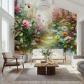 Flower Garden Watercolor Mural Wallpaper - room preview 06