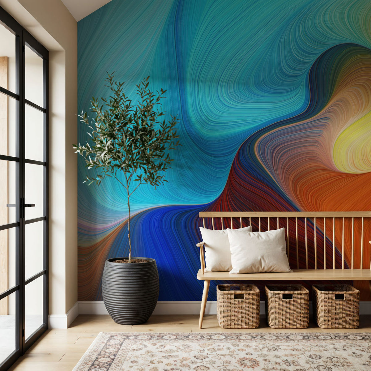 Dwellpaper Abstract Wave Mural Wallpaper image 6