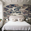 Ukiyo-e Clouds, Soft Pink Mural Wallpaper - room preview 06