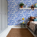 Miracle Blossoms and Birds, Blues Mural Wallpaper - room preview 06