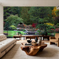Autumn Bridge Reflection Mural Wallpaper - room preview 06