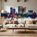 Yaoundé Cameroon Skyline Blue & Bronze Mural Wallpaper - room preview 06