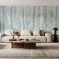 Birches in Winter Blue Gray Mural Wallpaper - room preview 06