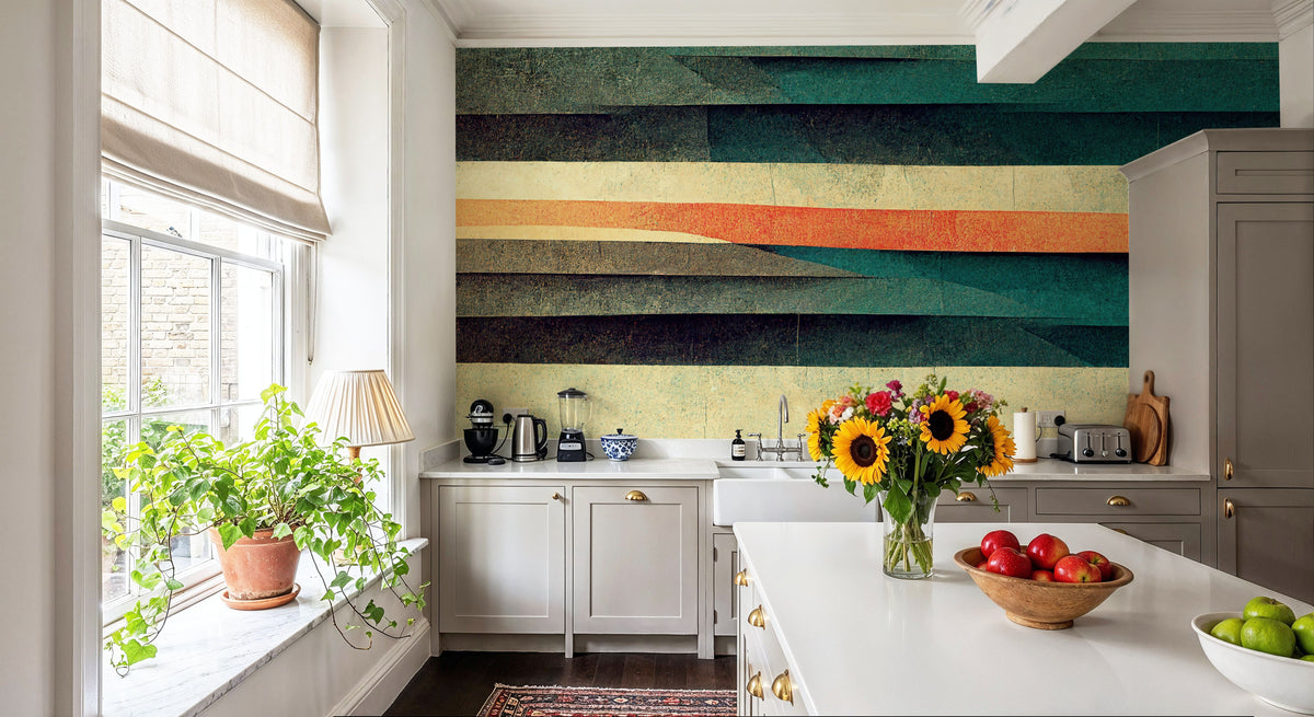 Textured Lines Mural Wallpaper - room preview 06