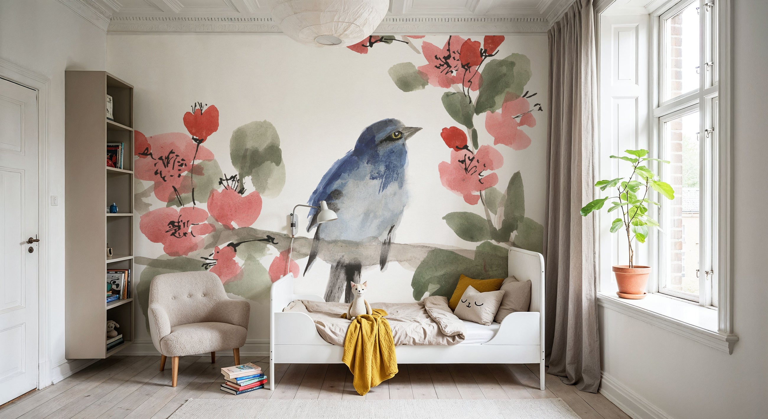 Bird and Blossoms I Mural Wallpaper