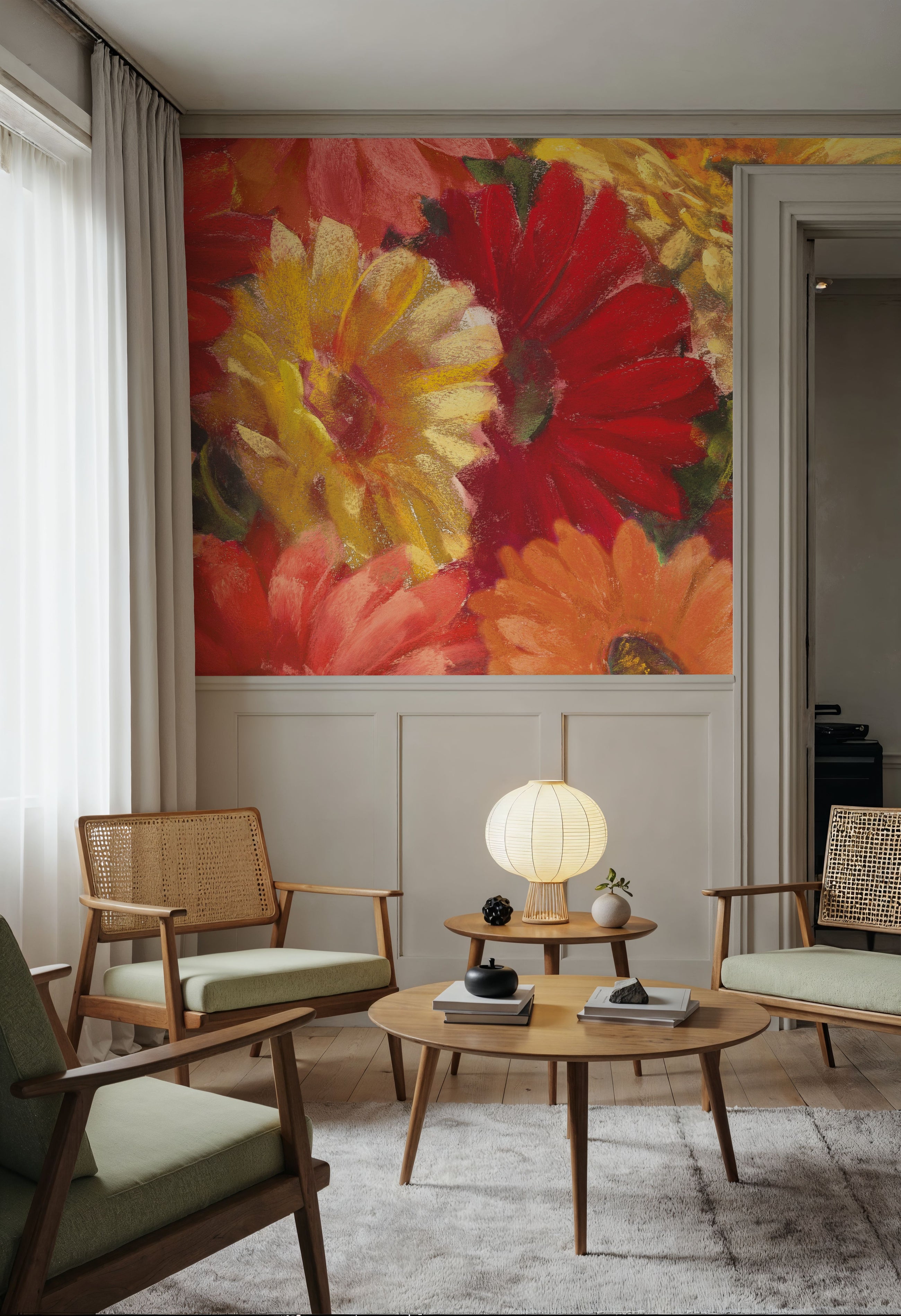 Bountiful Gerberas Square II Mural Wallpaper