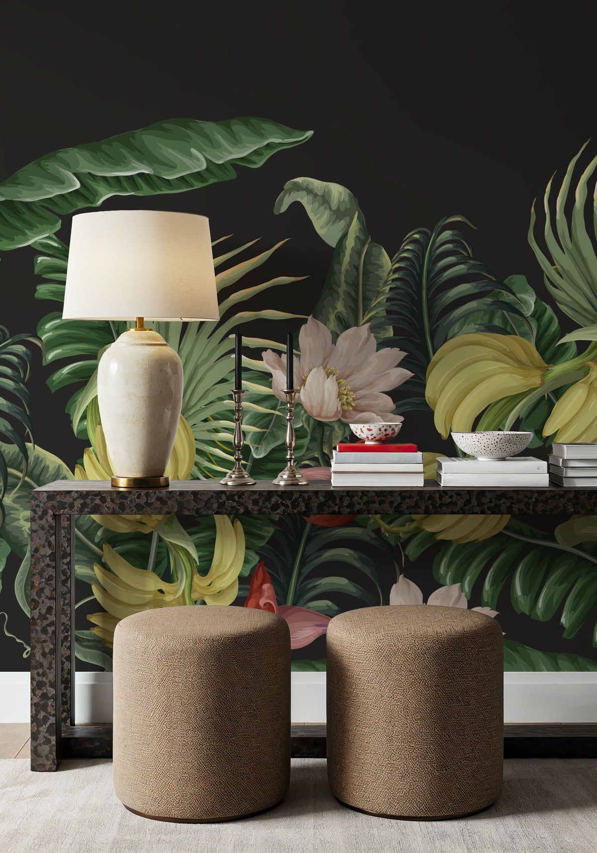 Banana Bloom Border Mural Wallpaper - room preview 06