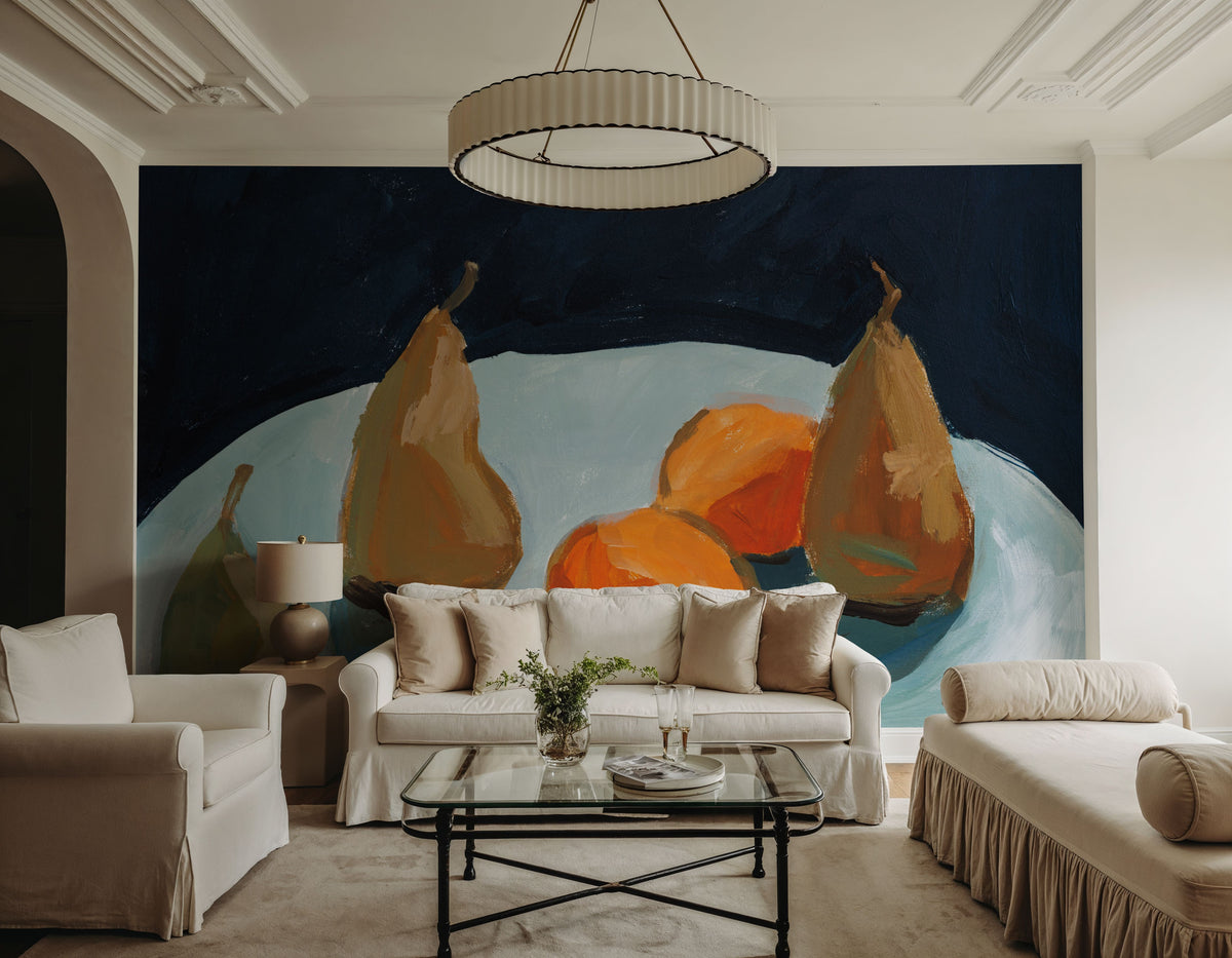 Pear and Orange Mural Wallpaper - room preview 06