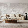 World Map Cities - Maeli Neutral Mural Wallpaper - room preview 06