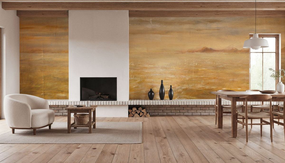 Serene Sea I Gold Mural Wallpaper - room preview 06