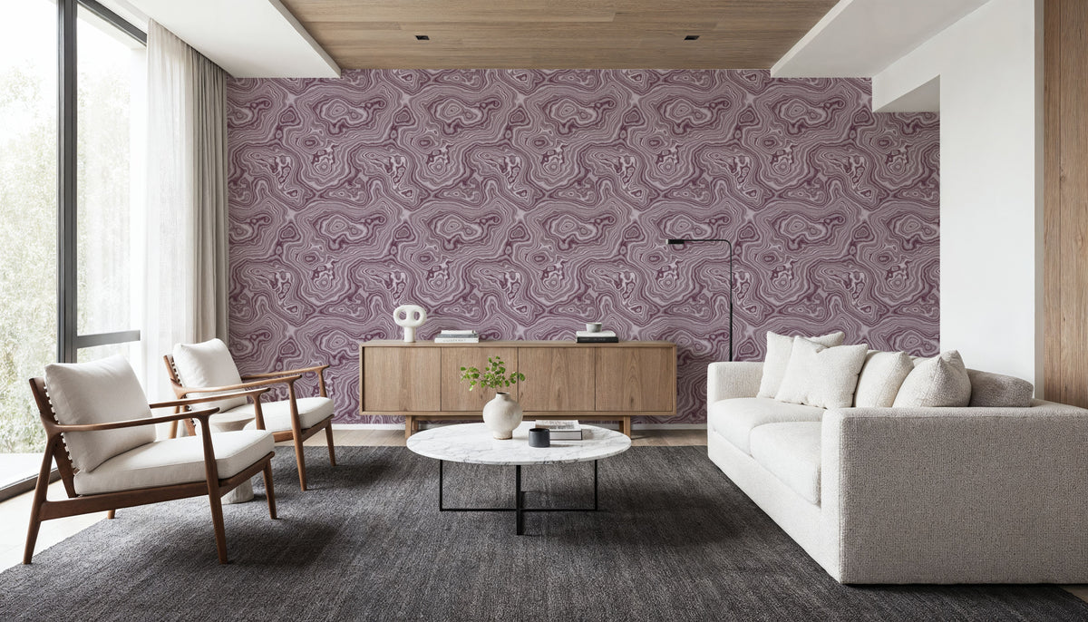 Root Wood, Plum Mural Wallpaper - room preview 06