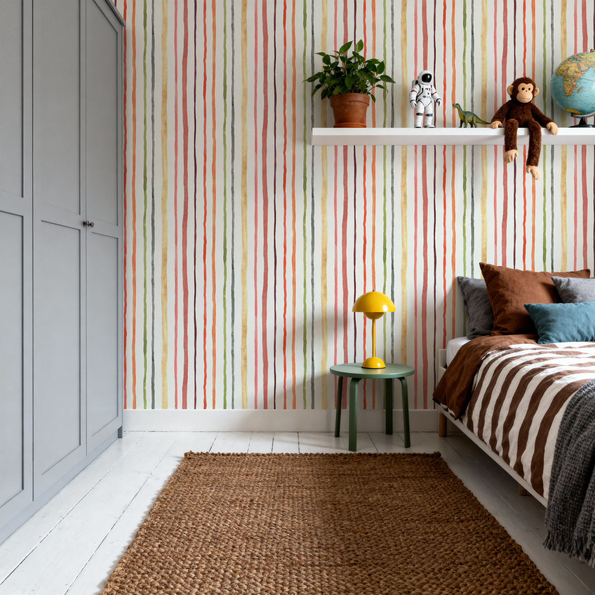 Watercolor Lines Mural Wallpaper - room preview 06