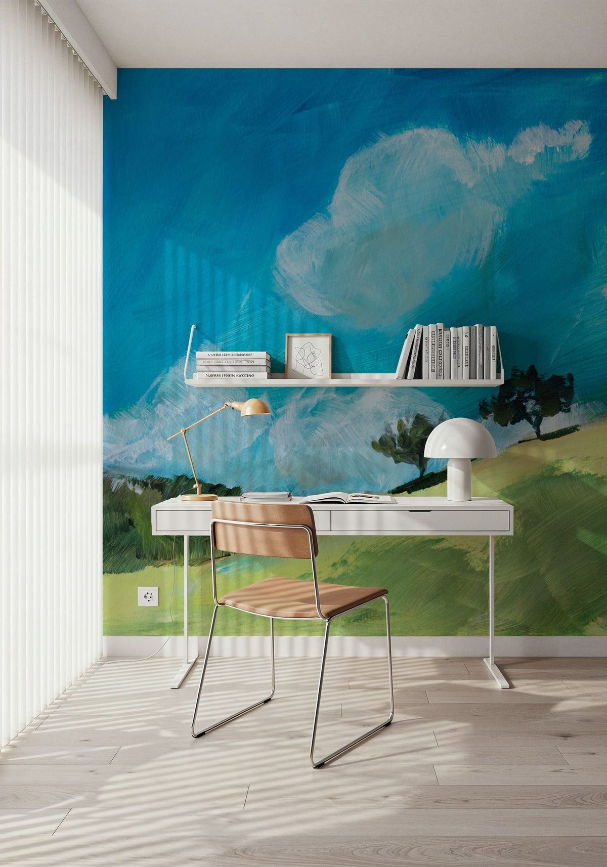 August Clouds Study Mural Wallpaper - room preview 06