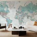 World Map Cities - Ruben Mural Wallpaper - room preview 06