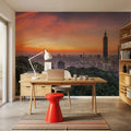 Taipei Sunset Red Mural Wallpaper - room preview 06