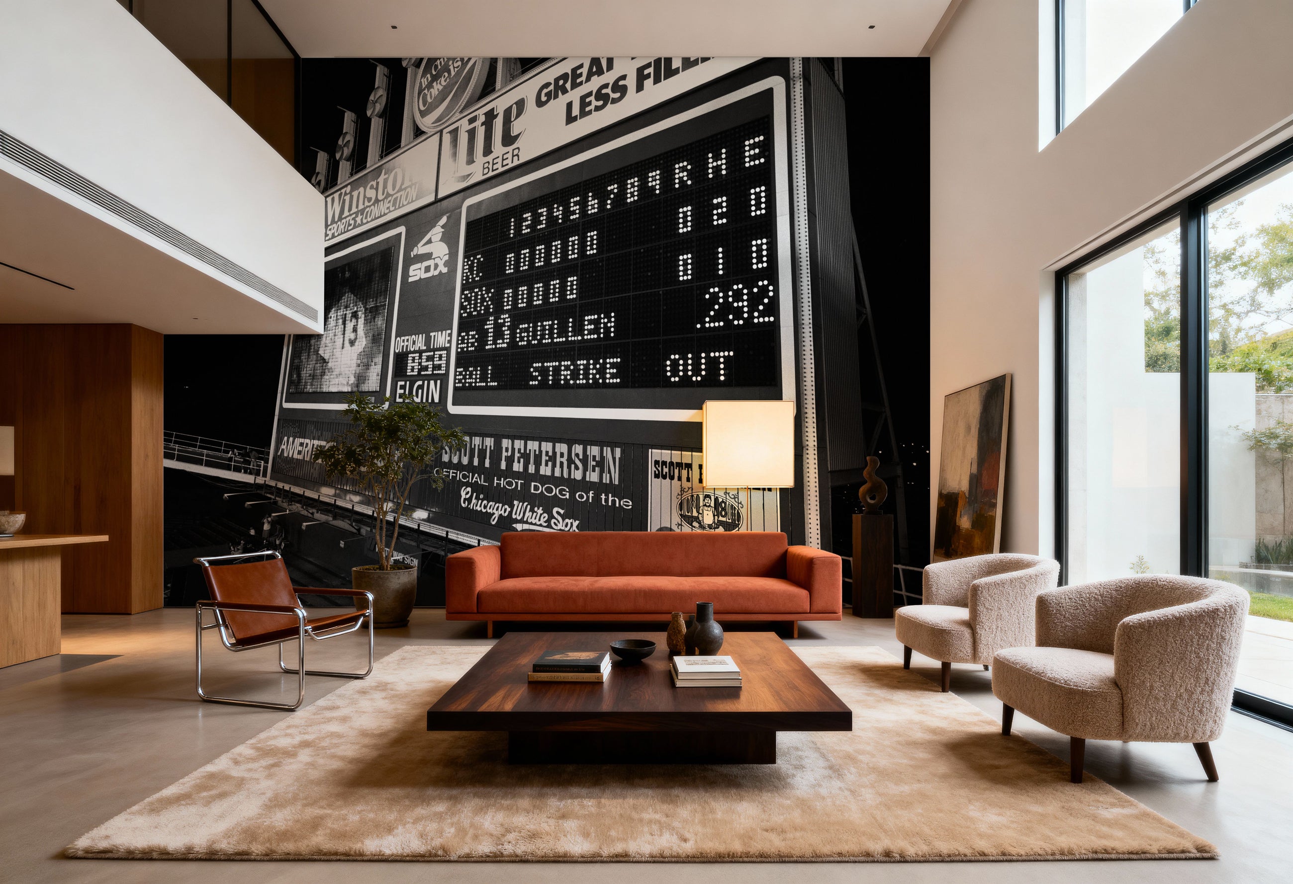 Ballpark After Dark Mural Wallpaper