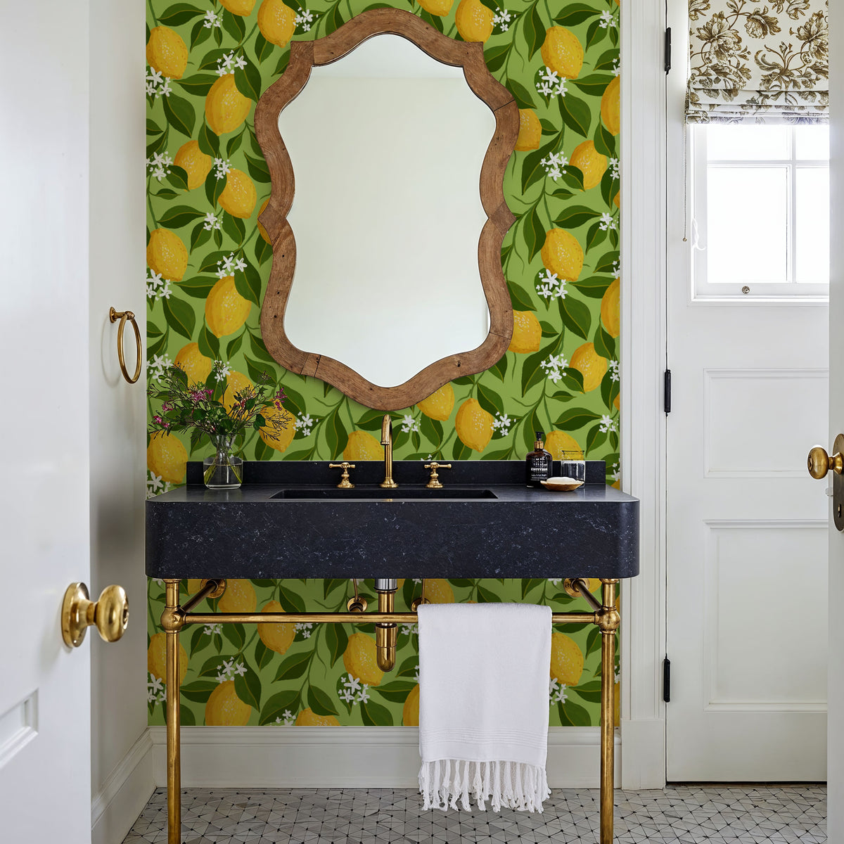 Trailing Lemons, Fresh Green Mural Wallpaper - room preview 06