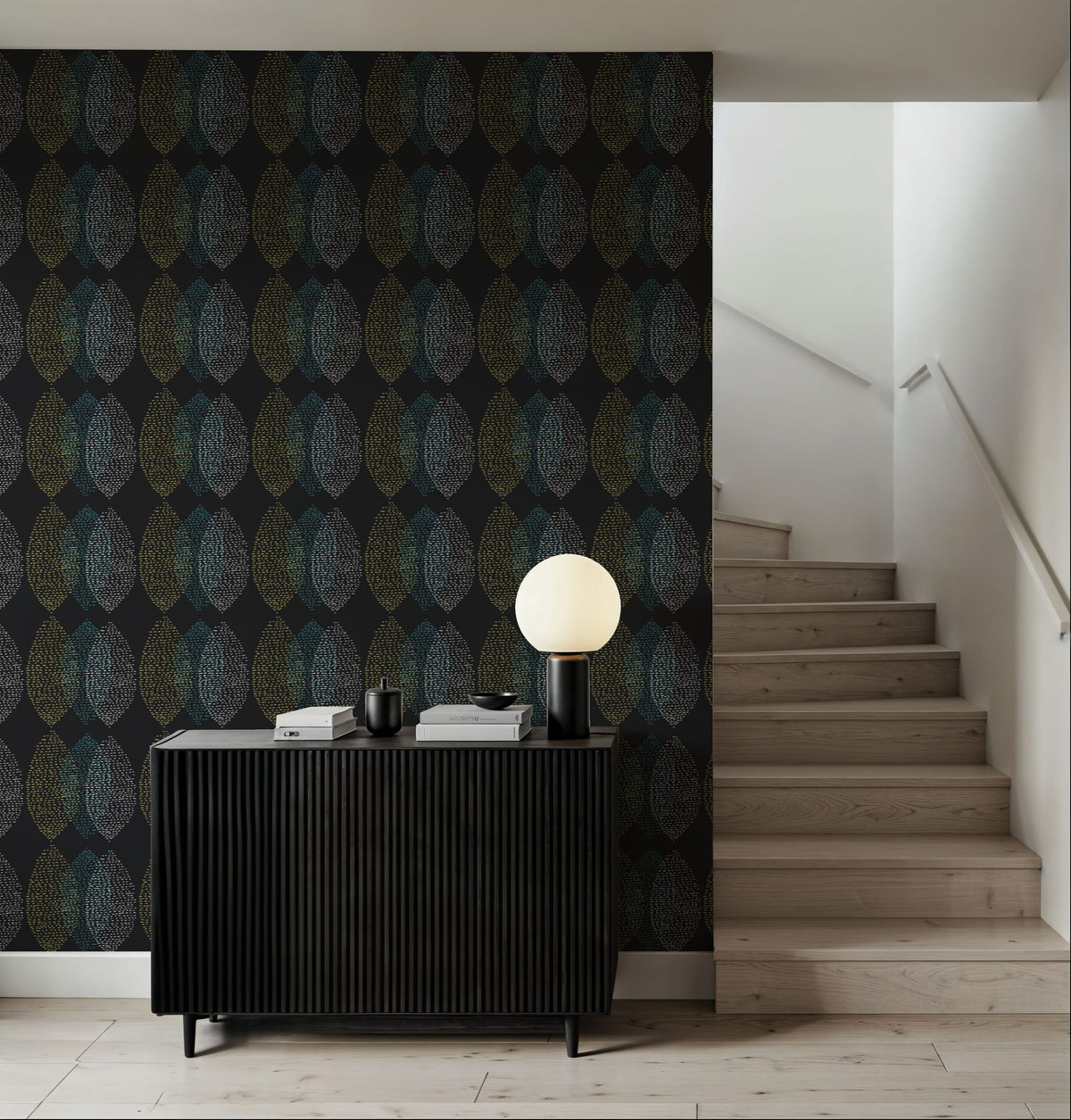 Jump Dark Leaves Mural Wallpaper - room preview 06