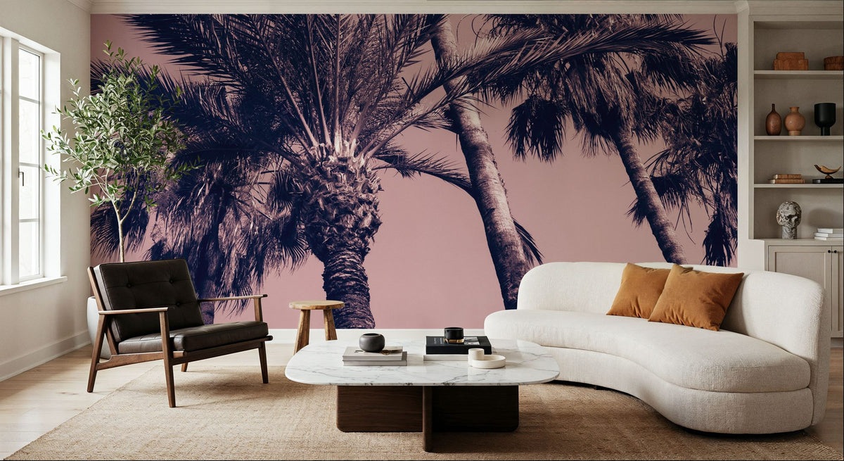 Pink Palms II Mural Wallpaper - room preview 06