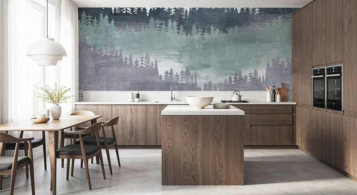 Mountainscape Blush Mural Wallpaper - room preview 06