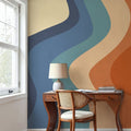 Swirly Hippie Rainbow Mural Wallpaper - room preview 06