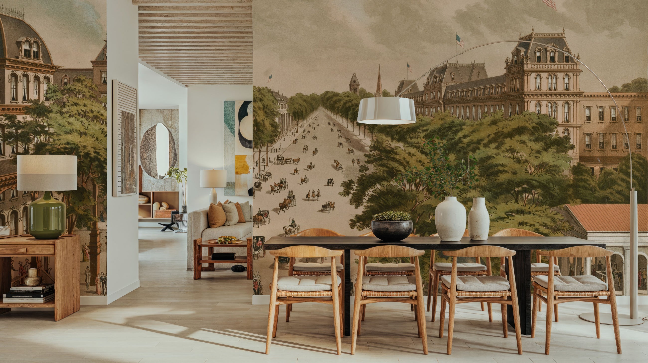 Vintage Saratoga Springs, New York Mural Wallpaper