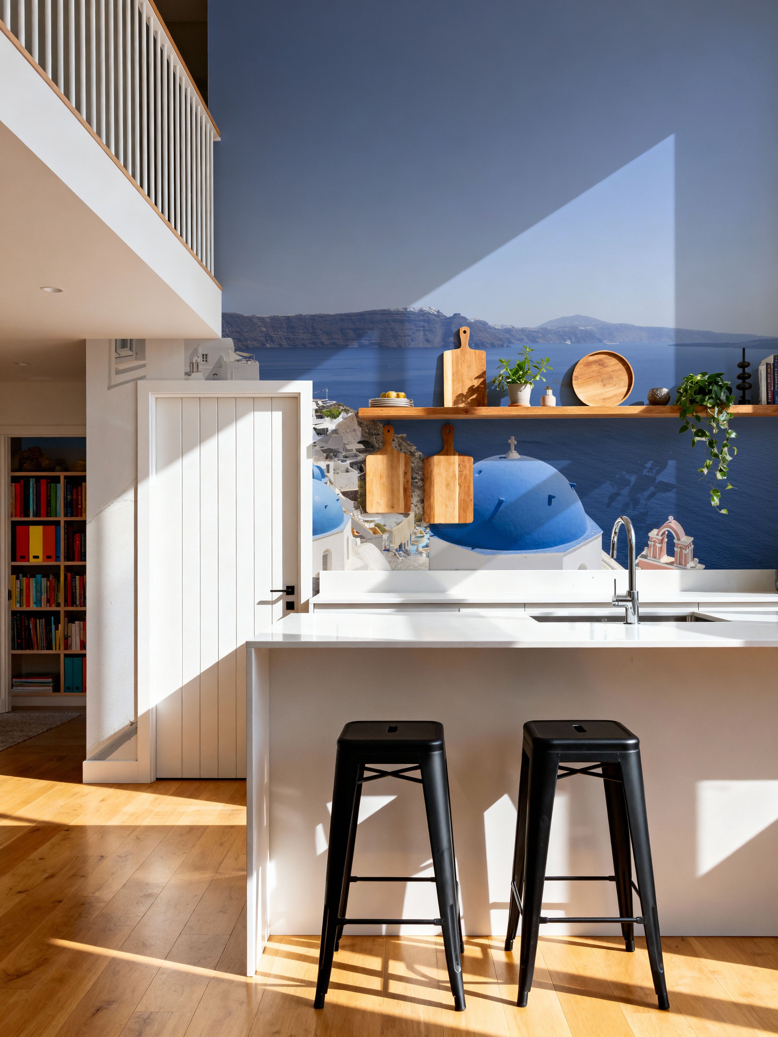 Santorini White Mural Wallpaper