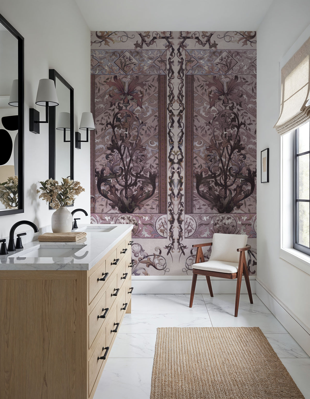 Plant Fantasy Ornament, Rose Mural Wallpaper - room preview 06