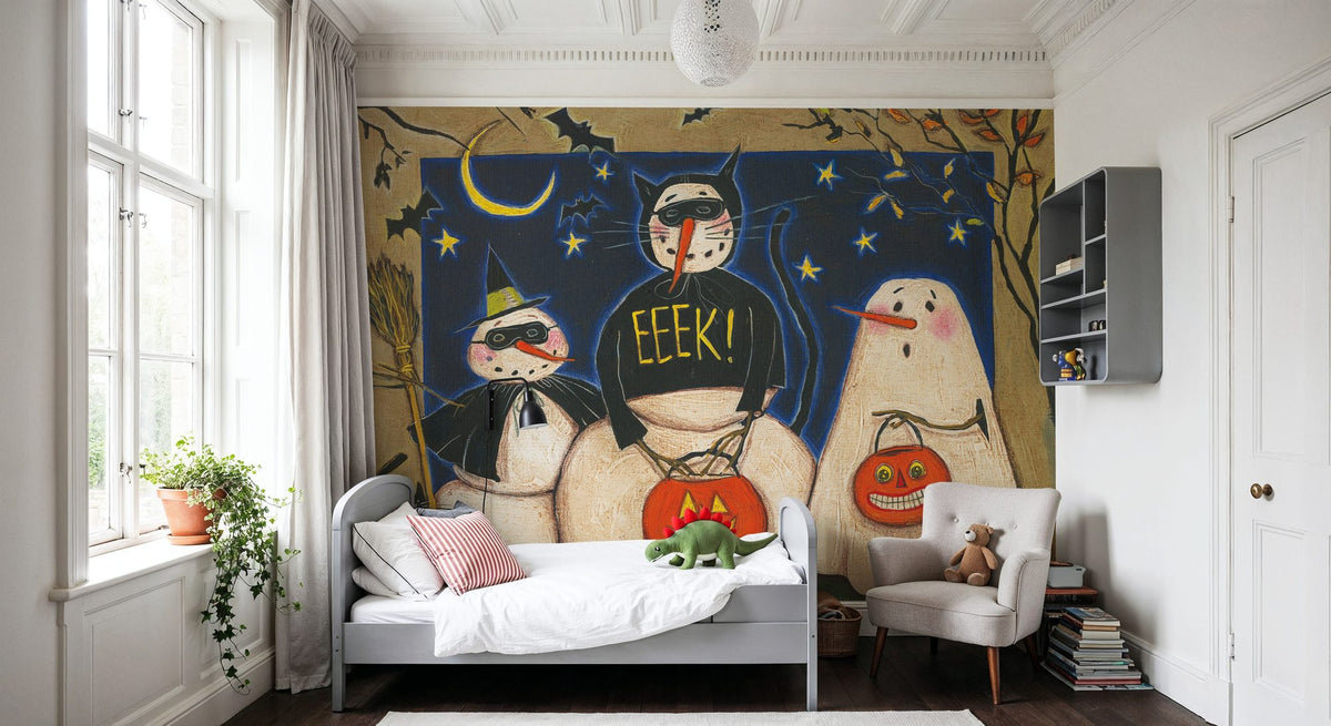 Seasonal Snowman X Mural Wallpaper - room preview 06