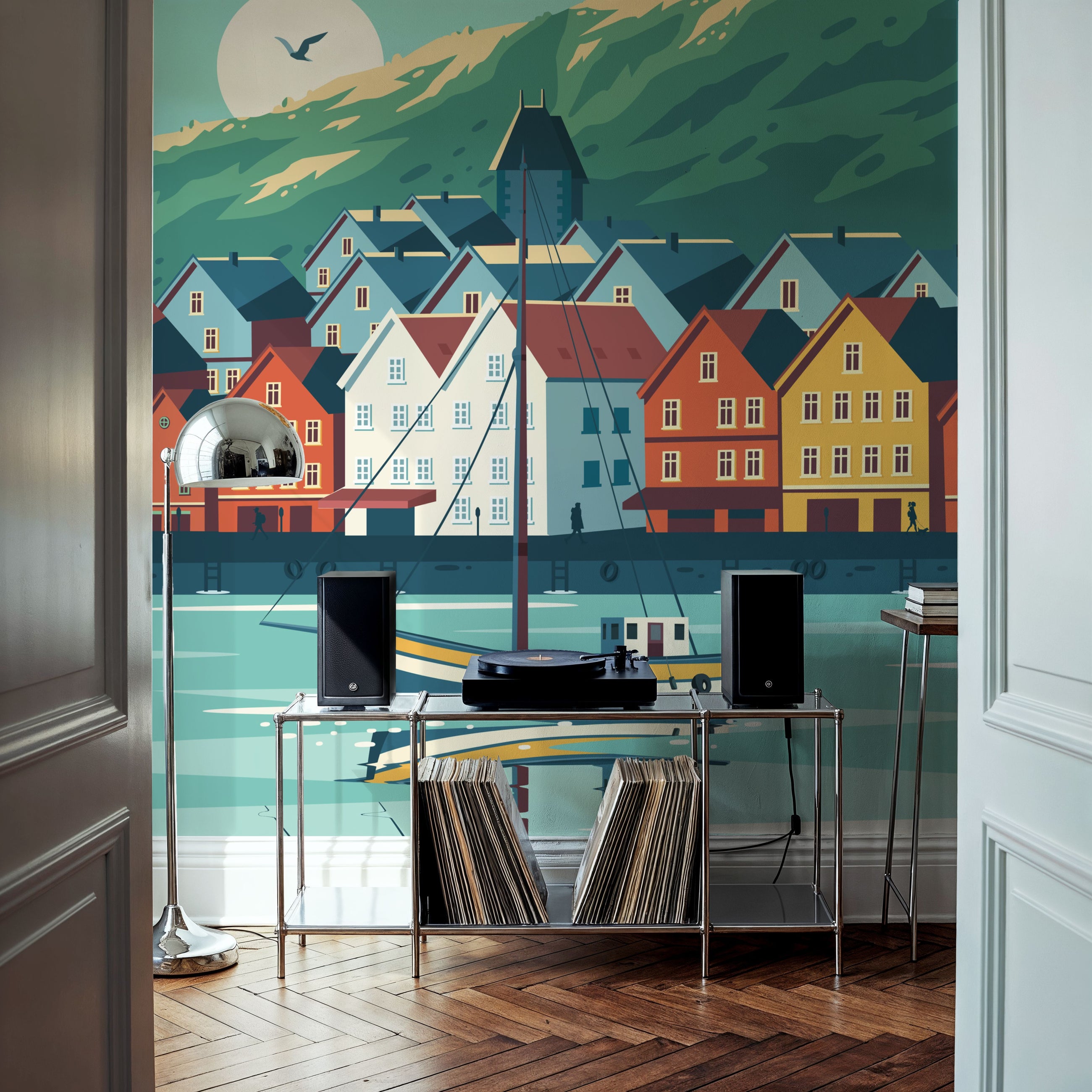 Travel Bergen Mural Wallpaper