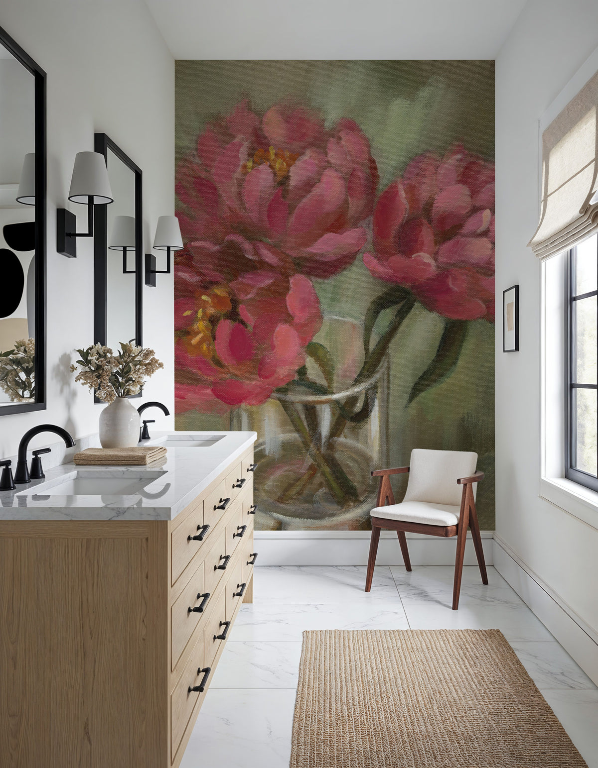 Pink Peonies Mural Wallpaper - room preview 06