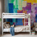 Sunset Metropolis Mural Wallpaper - room preview 06