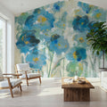 Blue Blooms Mural Wallpaper - room preview 06