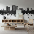 Yaoundé Cameroon Skyline Black & White Mural Wallpaper - room preview 06