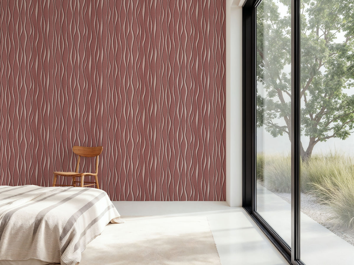 Swaying Lines, Brick Mural Wallpaper - room preview 06