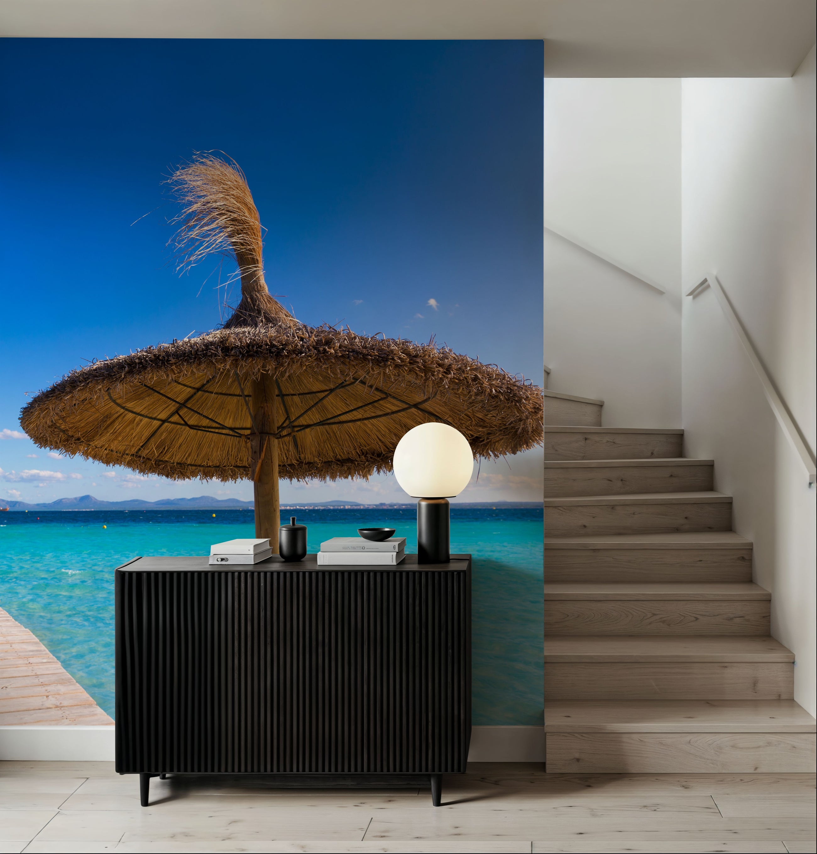 Alcudia Beach Pier Mural Wallpaper