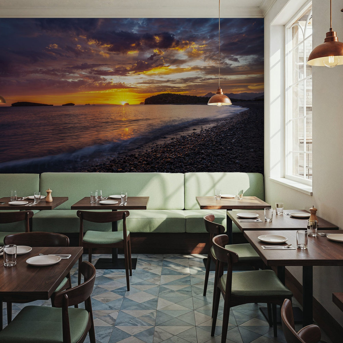 Baja Stone Sunrise Mural Wallpaper - room preview 06