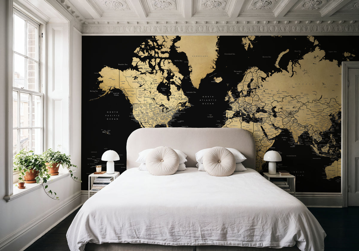 World Map Cities - Eleni Mural Wallpaper - room preview 06