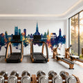Münster Germany Skyline Blue & Bronze Mural Wallpaper - room preview 06