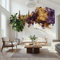 Stirling Scotland Skyline Purple & Gold Mural Wallpaper - room preview 06